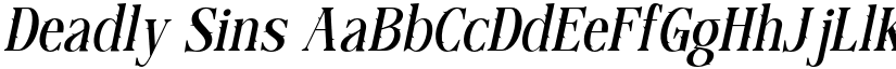 Deadly Sins font