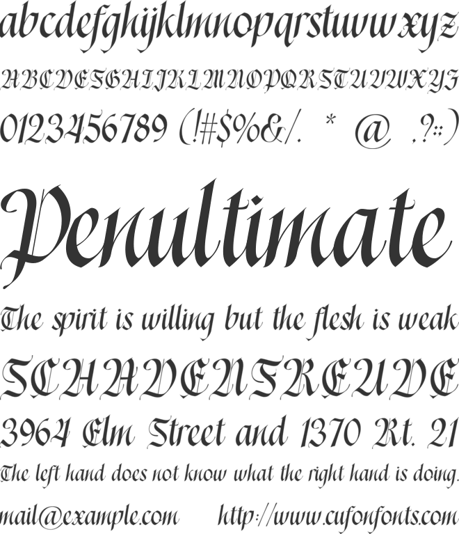 Daigersun font preview