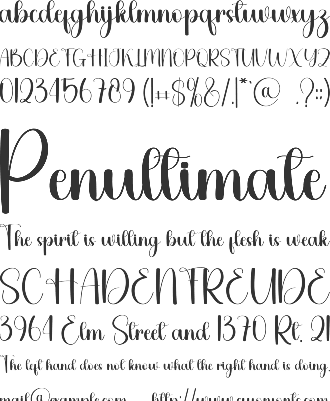 Birthday January font preview