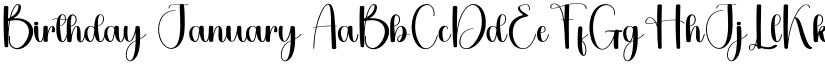Birthday January font