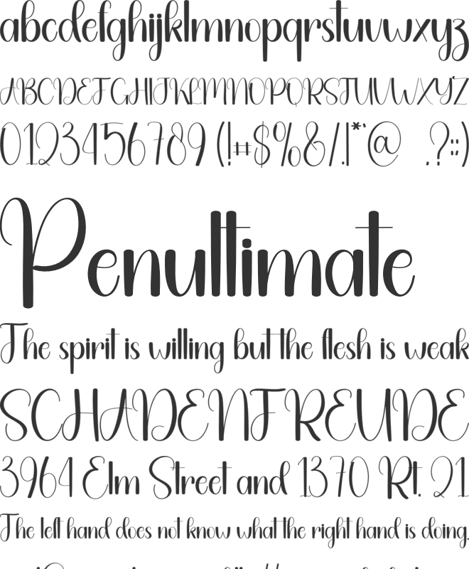 Birthday Calendar font preview