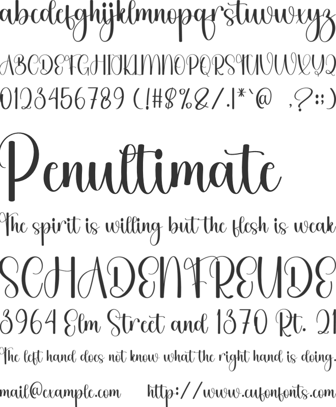 Birthday Yesterday font preview