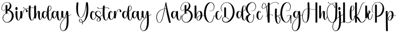 Birthday Yesterday font