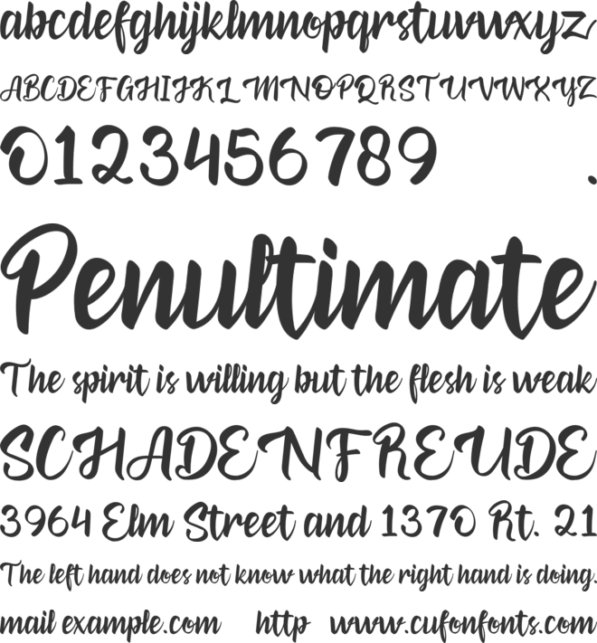 Aurelita font preview