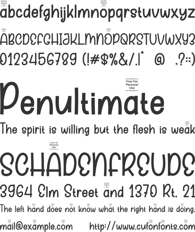 Bright Months font preview