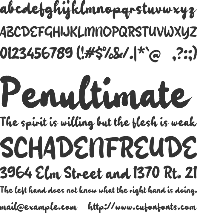 Zabelayar font preview