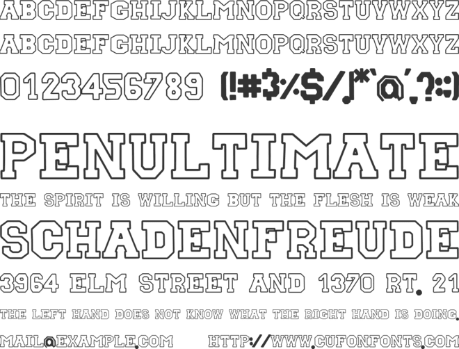 Blocksmith Outline font preview