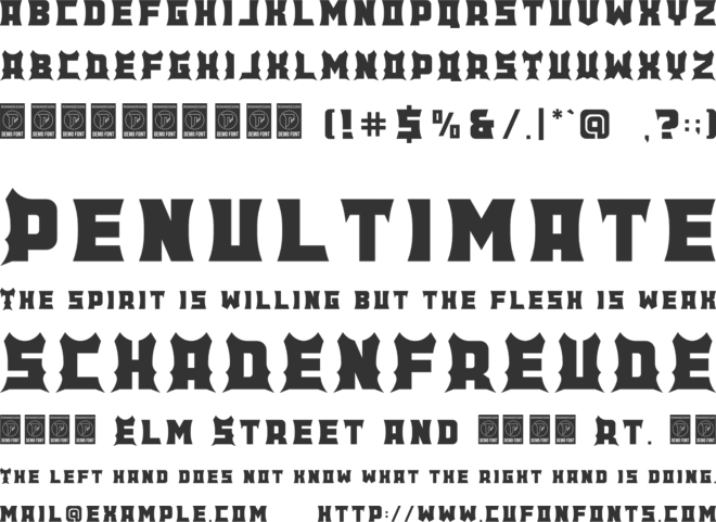 Outlance font preview