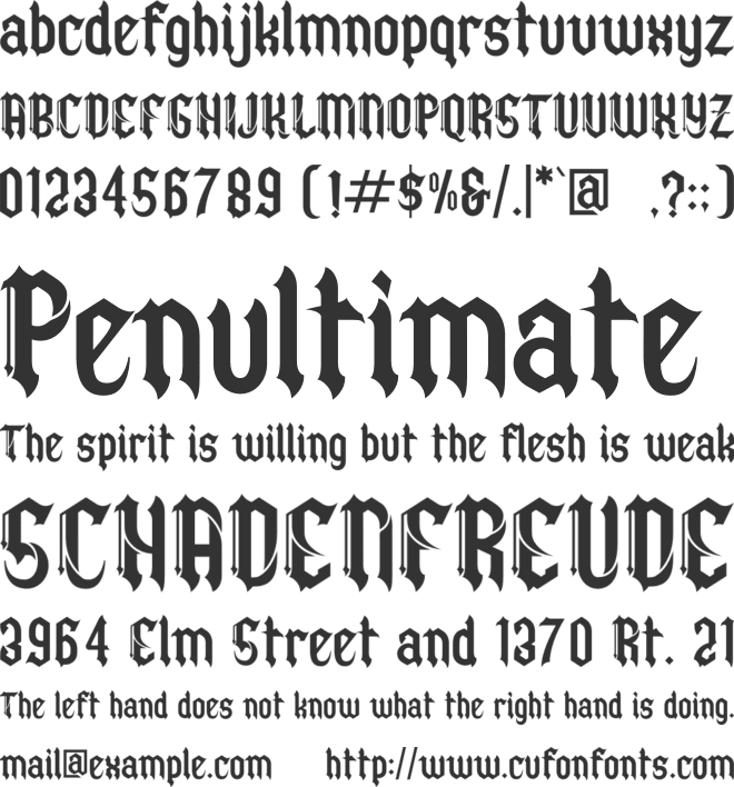 Jeztec Empire font preview