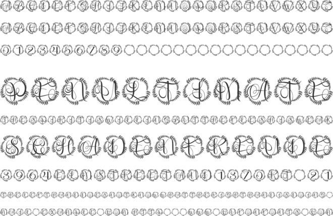Leafenca Monogram font preview