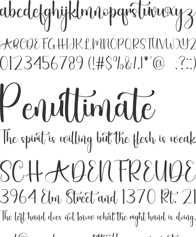 Creative Writing font preview