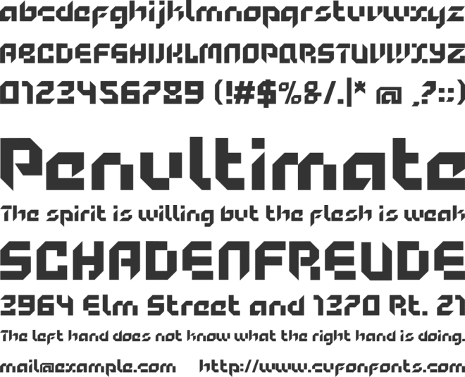 Urbanosta font preview