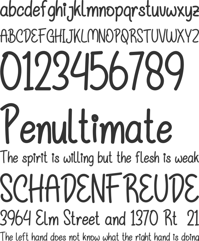 Silly Cuishy font preview