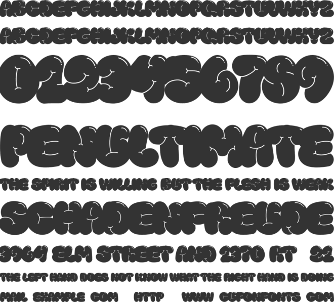 Bubly Puffy font preview