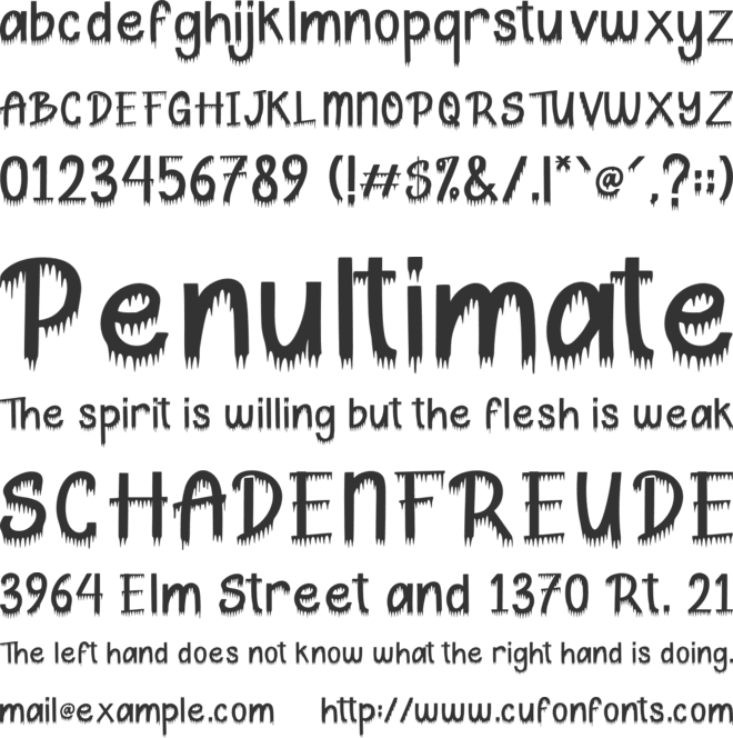 Spooky Phantom font preview