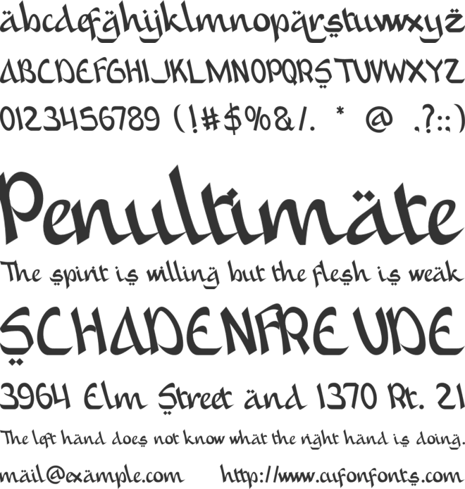 Syafall font preview