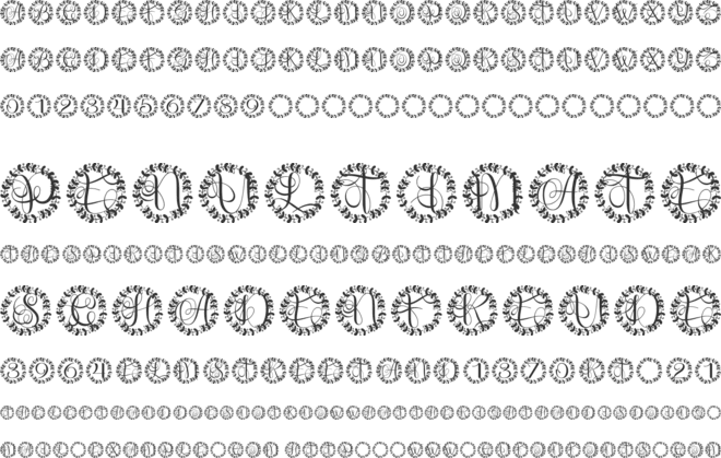 Wreathling Monogram font preview
