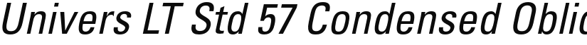 Univers LT Std 57 Condensed Oblique font