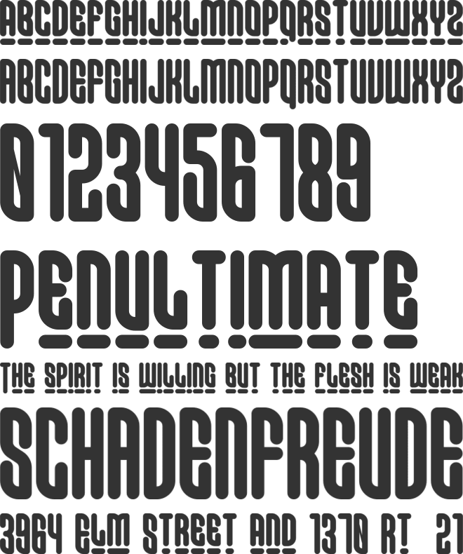 Monostrike font preview