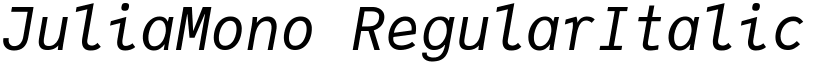 JuliaMono RegularItalic font