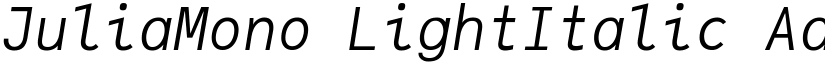 JuliaMono LightItalic font