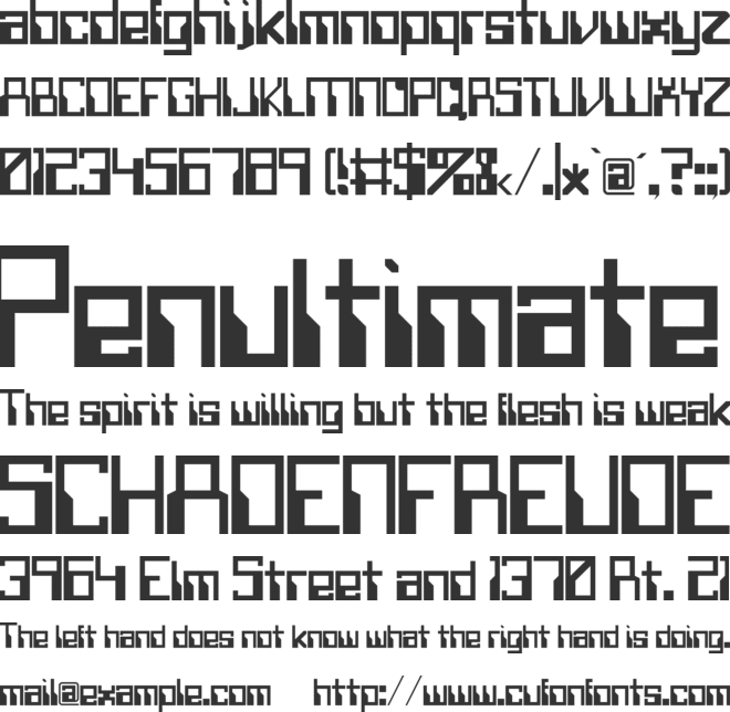Futuristic Weegee font preview