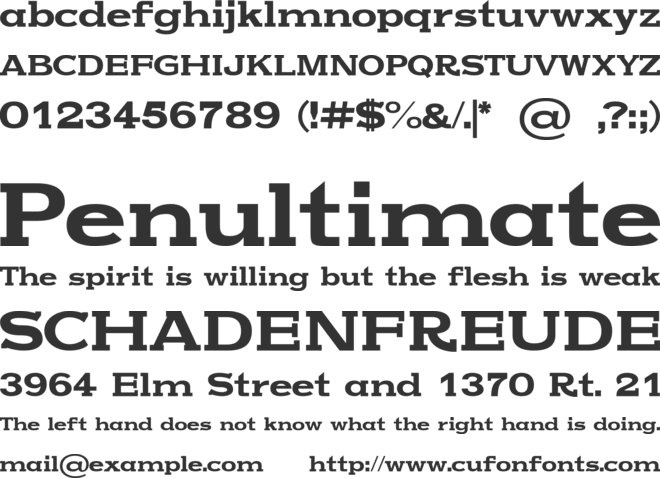 Hulk Slab font preview