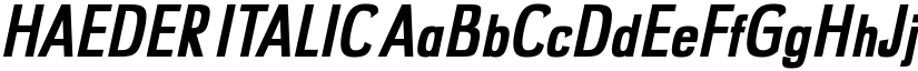 HAEDER ITALIC font