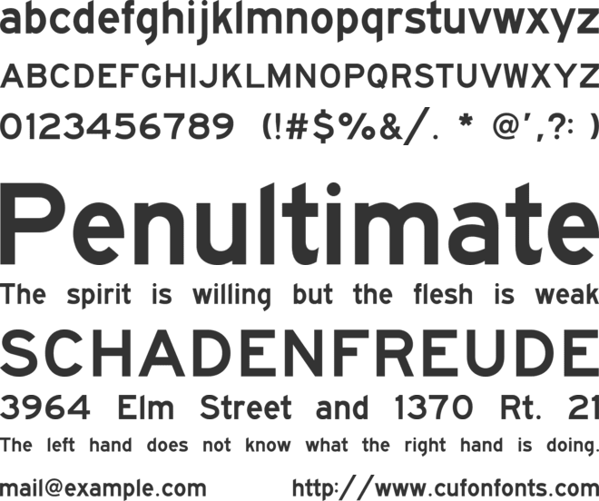 Highway Gothic E FHWA font preview