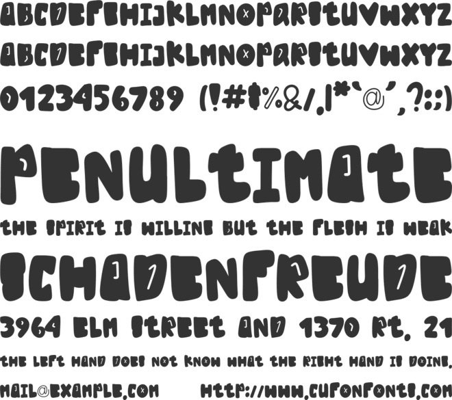 Funky Hollow font preview