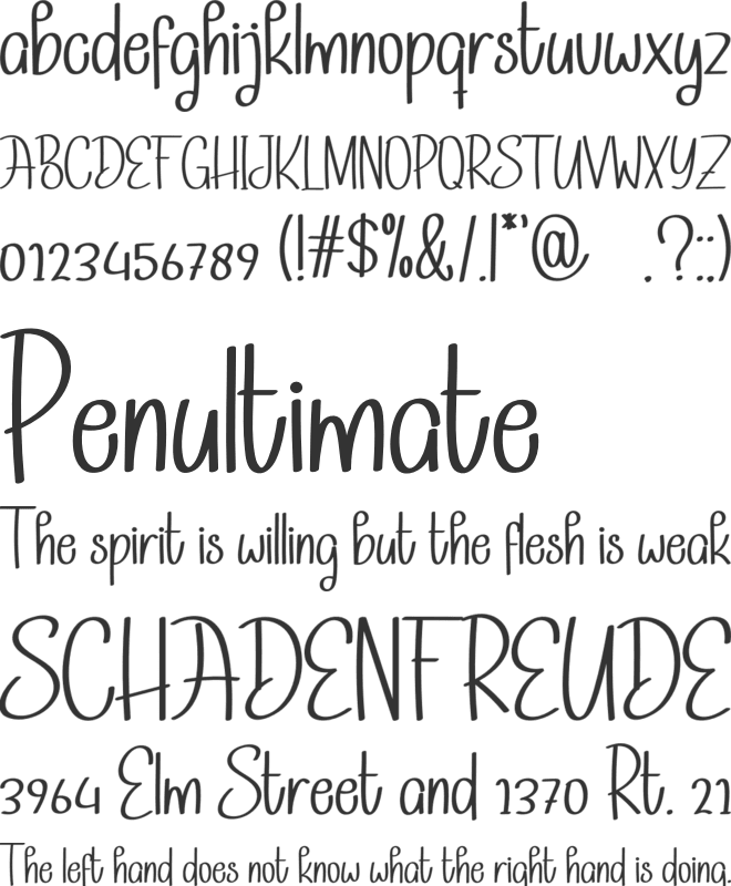 Beloved Grandma font preview