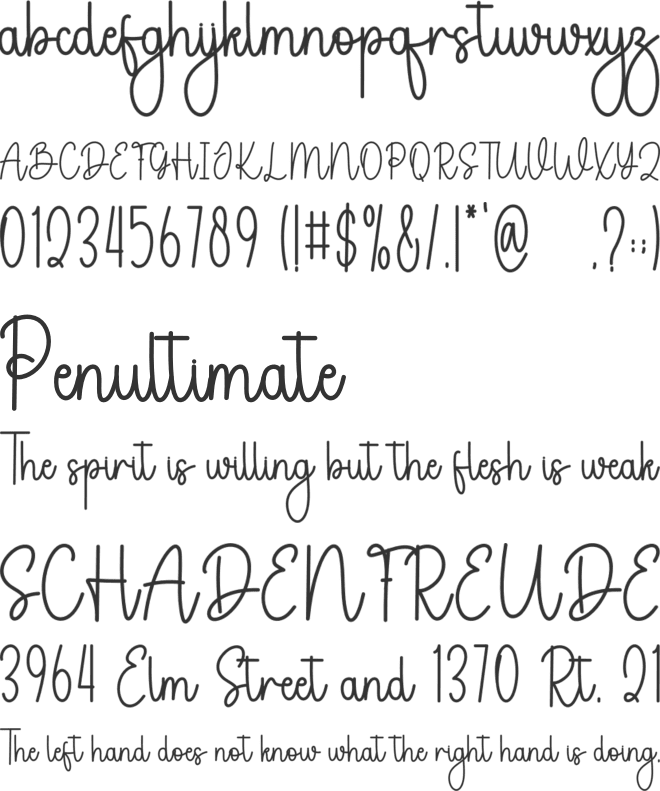 Weather Summer font preview