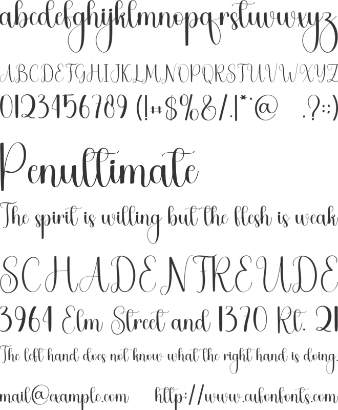 Hours Teacher font preview