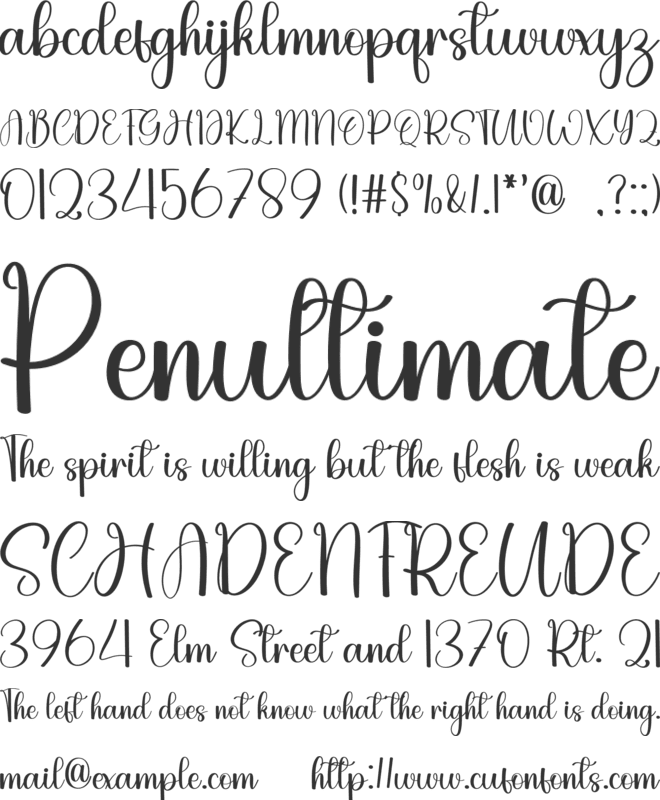 Snowball font preview