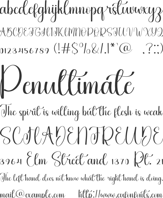 Balcony font preview