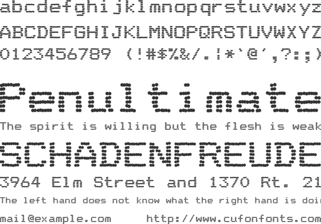 DotMatrix Duo font preview