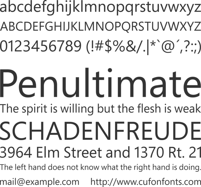 Segoe Pro font preview