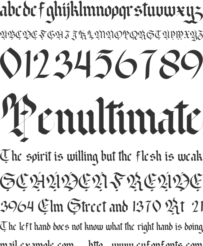 Lothar Reiner font preview