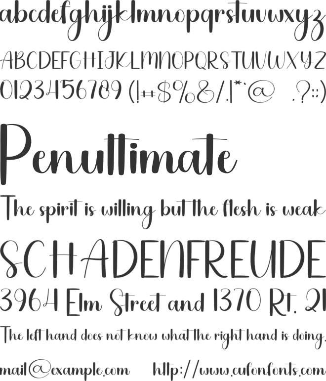 Special Valentine font preview