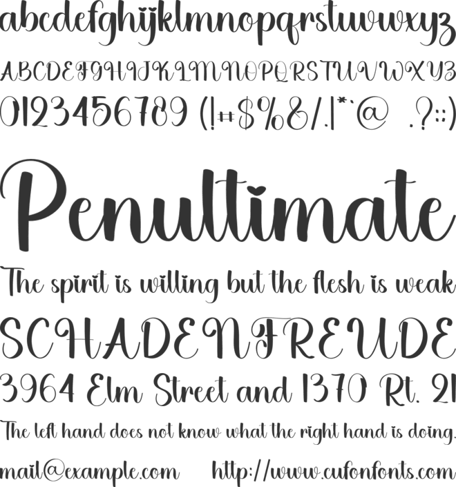 Charla font preview