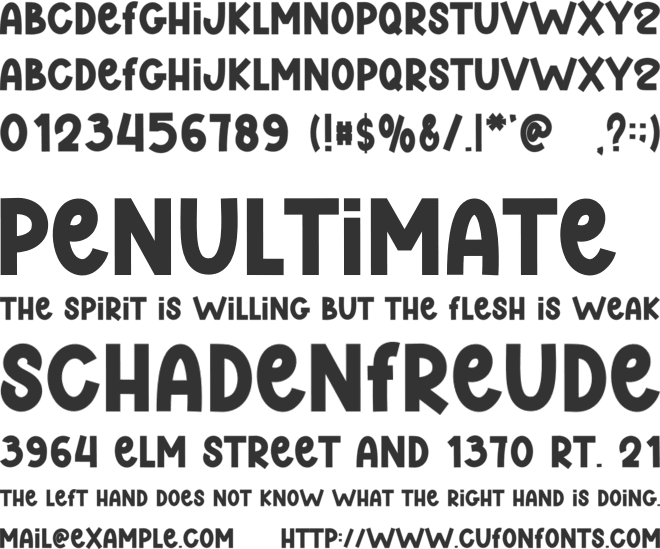 Bolding Create font preview