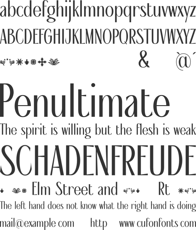 DE MARTEGA Personal Use font preview