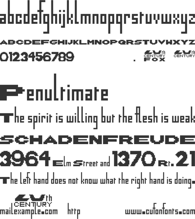 20th Century Pixel 2 font preview