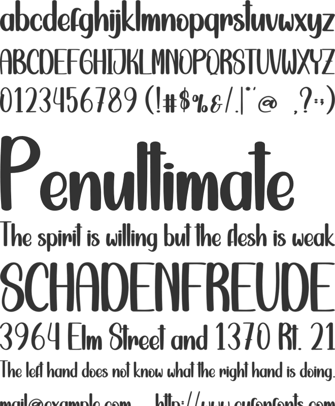 Cute Quality font preview