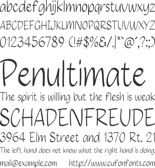 Content Cartoon font preview