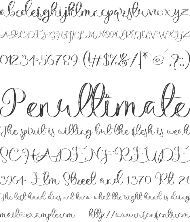 Michelle Handlettering font preview