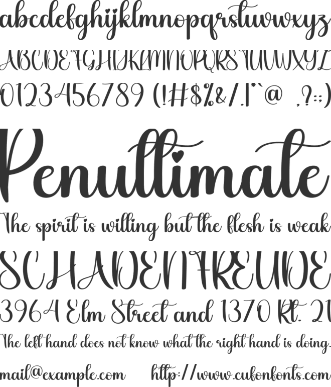 Starnight font preview