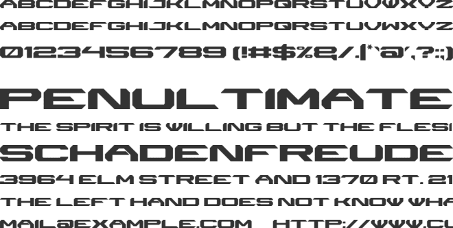 Byonix Racing font preview