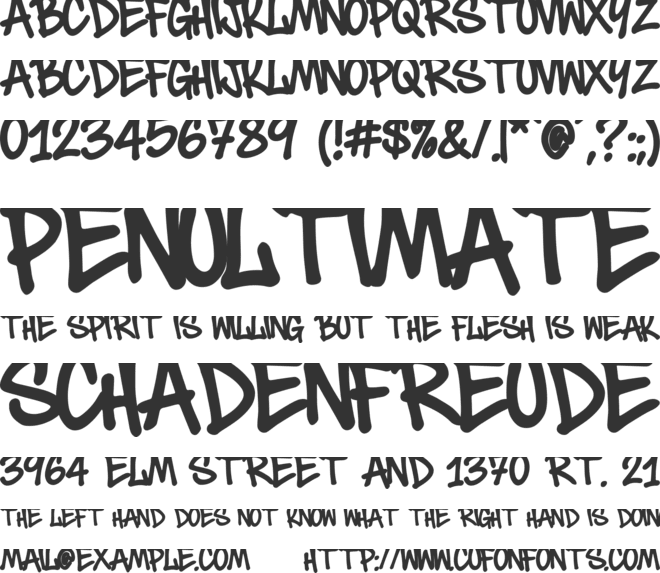 Death Subway font preview