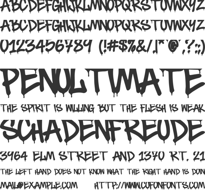 Death Subway Drip font preview